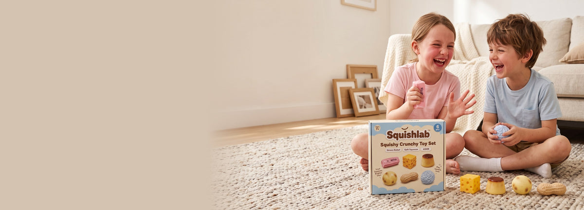 Kids playing with the Squishlab box
